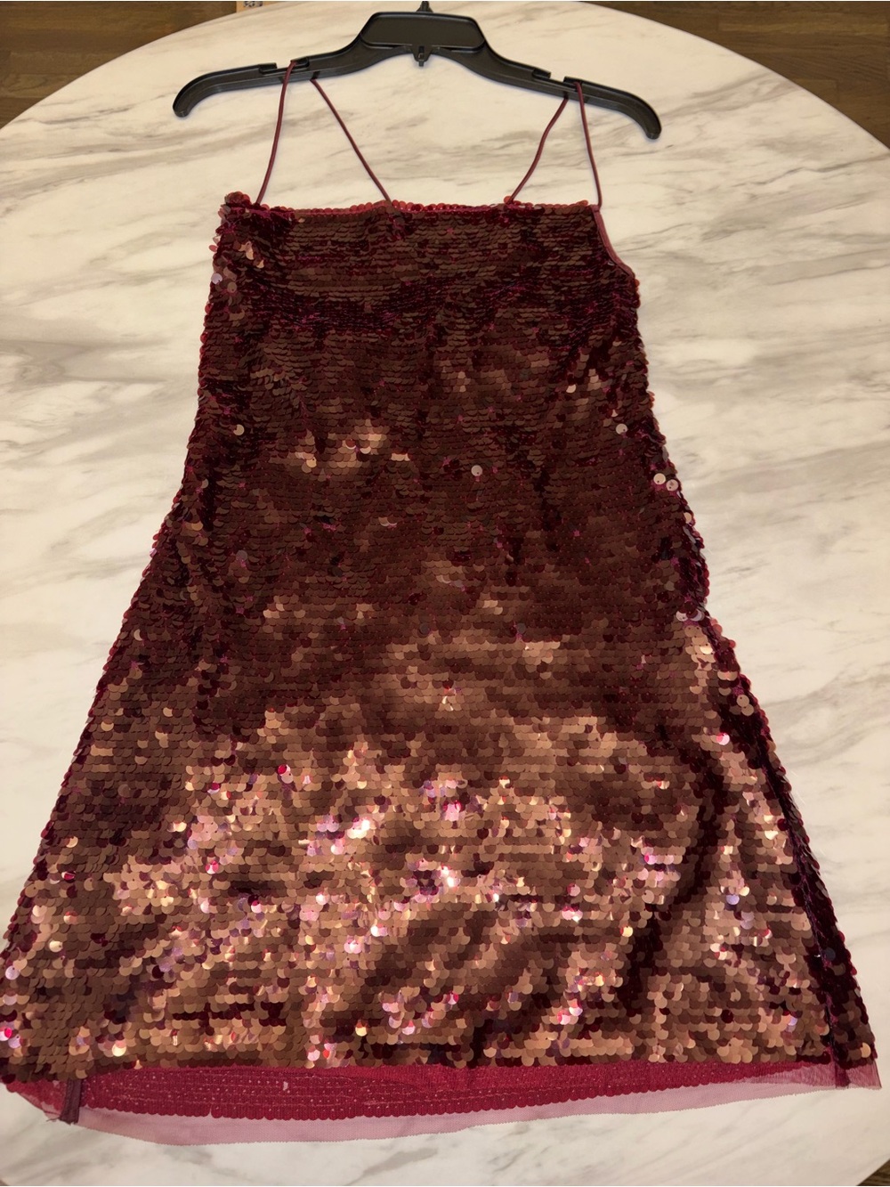 Wild Fable Medium Womens Dress NWT Burgundy Sequin Open Back Lace Up Mini